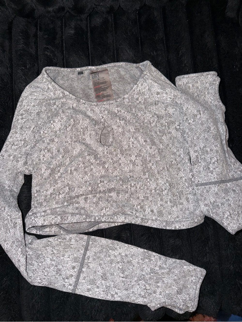 Gymshark Grey Marled Long Sleeve Crop Top